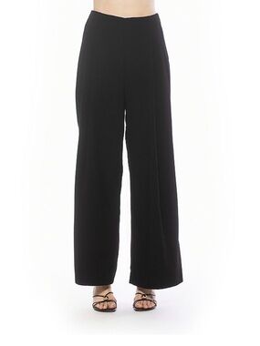 Alexia Admor Black Front Zip Pleated Super Wide-Leg High-Rise Dress Pants 8 NWT
